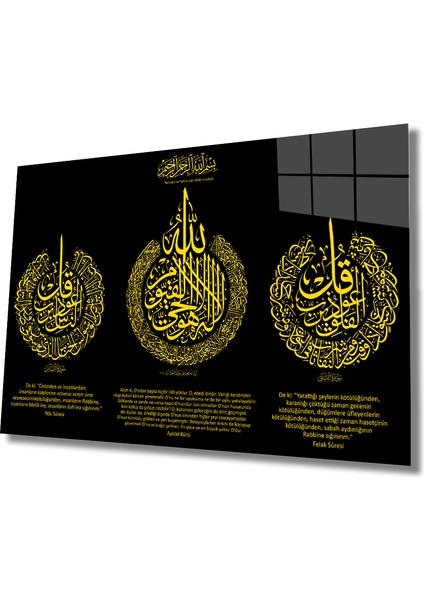 Ayetel Kürsi,felak ve Nas Suresi Cam Tablo fiyatları