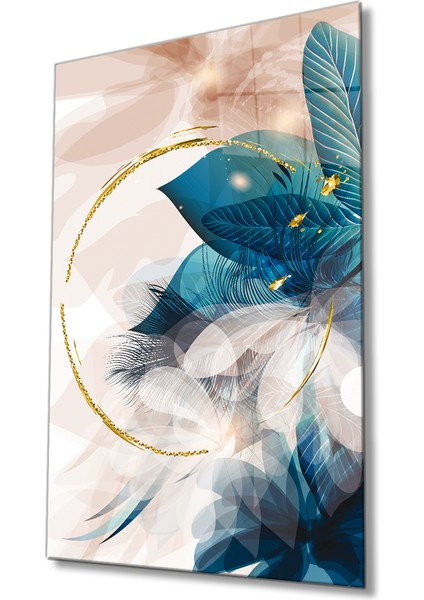 Yapraklar Soyut Temperli Cam Tablo fiyatları