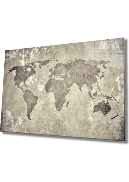 Dünya Haritası Cam Tablo