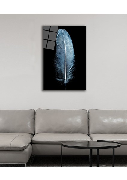 Mavi Tüy Temperli Cam Tablo