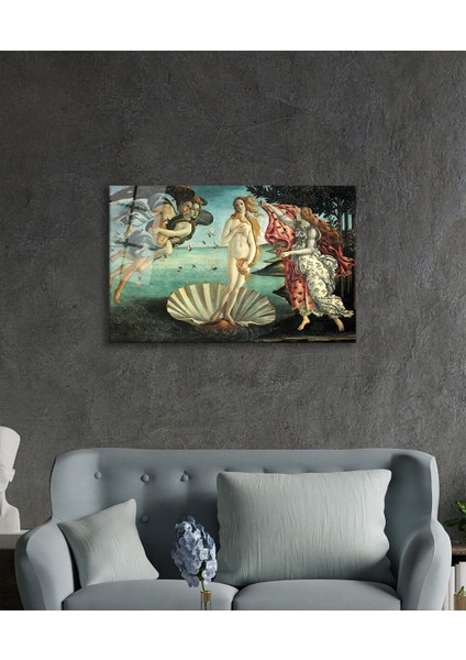 Venüsün Doğuşu Sanatsal Cam Tablo, Ev ve Ofis Duvar Dekoru, Hediyelik Büyük Temperli 4 mm Cam Tablo modelleri