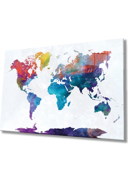Dünya Haritası 52 Cam Tablo
