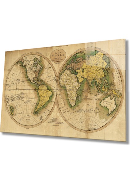 Dünya Haritası 66 Cam Tablo