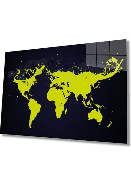 Dünya Haritası 69 Cam Tablo