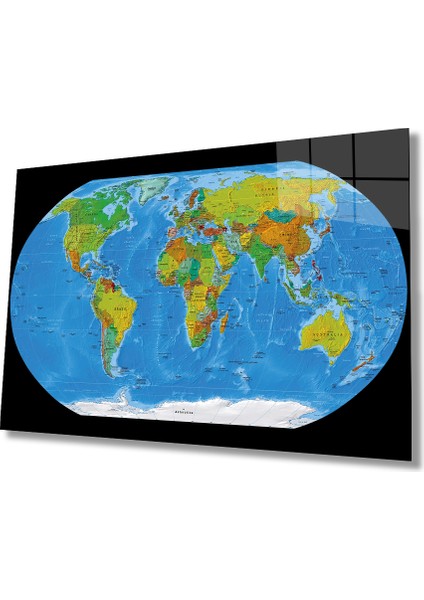 Dünya Haritası 78 Cam Tablo