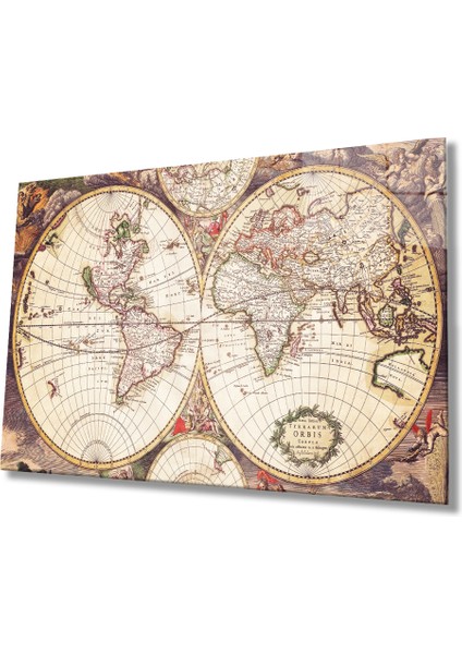 Dünya Haritası 82 Cam Tablo
