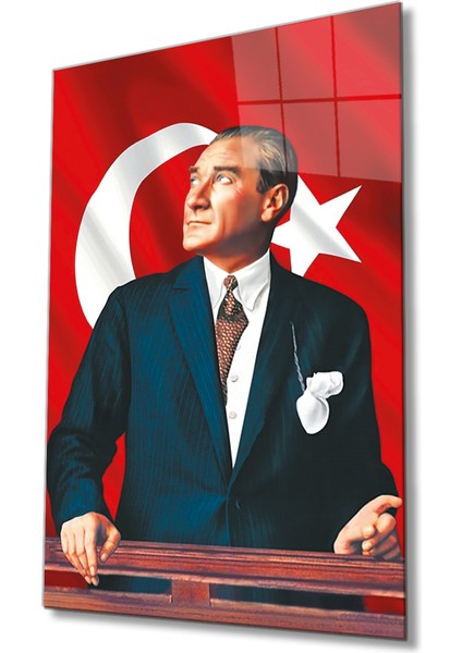 Atatürk Cam Tablo 4 mm Dayanıklı Temperli Cam