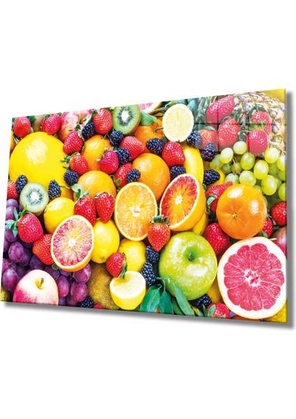 Meyveler Cam Tablo 4mm Dayanıklı Temperli Cam