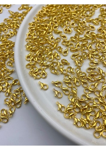 50 Adet Gold Renk Metal 501 Papağan Kilit (10 x 6 mm),Armut- Istakoz Klips,takı Klipsi