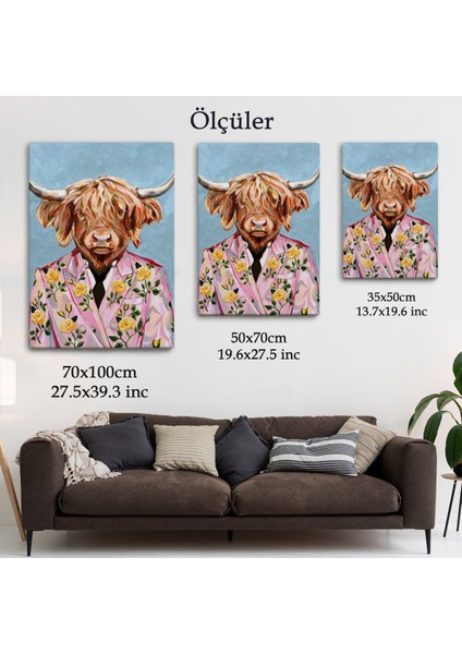 Pembe Ceketli Boğa Duvar TABLOSU-6350