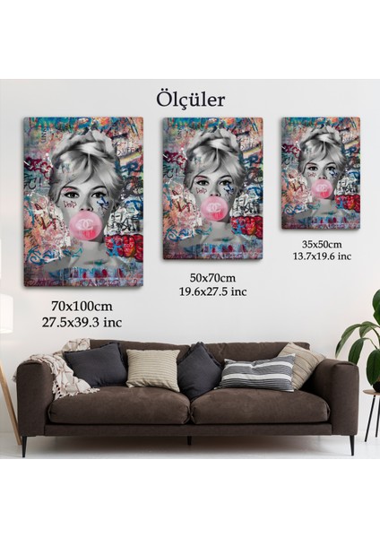 Brigitte Bardot Graffiti Pop Art Duvar TABLOSU-6469