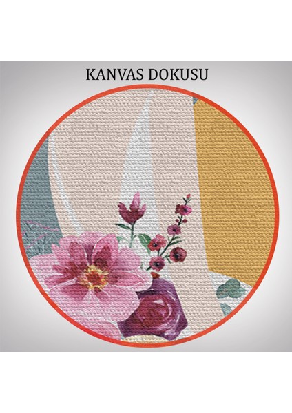 Renkli Çiçekli Kadınlar Dekoratif Duvar Tablosu Üçlü Set-Dj-87