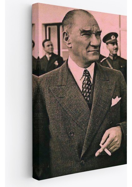 Atatürk Portre Tablosu Mustafa Kemal Atatürk Dikdörtgen Dekoratif Kanvas TABLO-FH-132