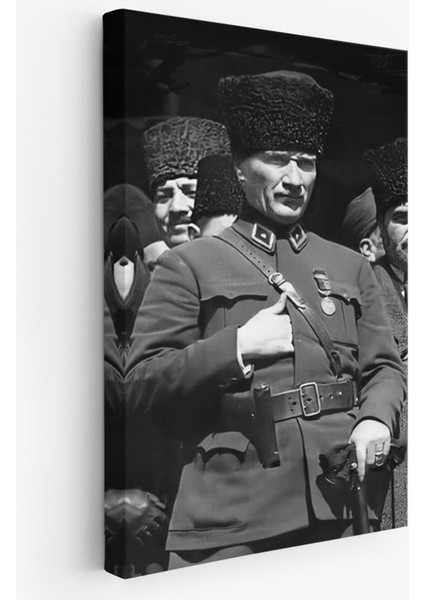 Atatürk Portre Tablosu Mustafa Kemal Atatürk Dikdörtgen Dekoratif Kanvas TABLO-EY-123