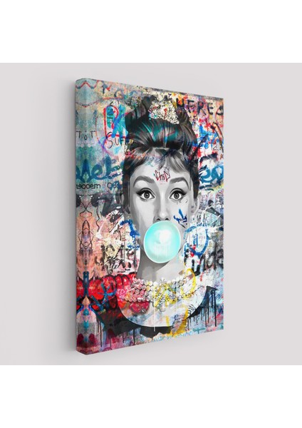 Audrey Hepburn Graffiti Pop Art Duvar TABLOSU-6470