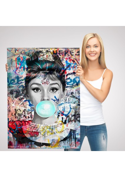 Audrey Hepburn Graffiti Pop Art Duvar TABLOSU-6470