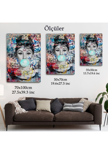 Audrey Hepburn Graffiti Pop Art Duvar TABLOSU-6470