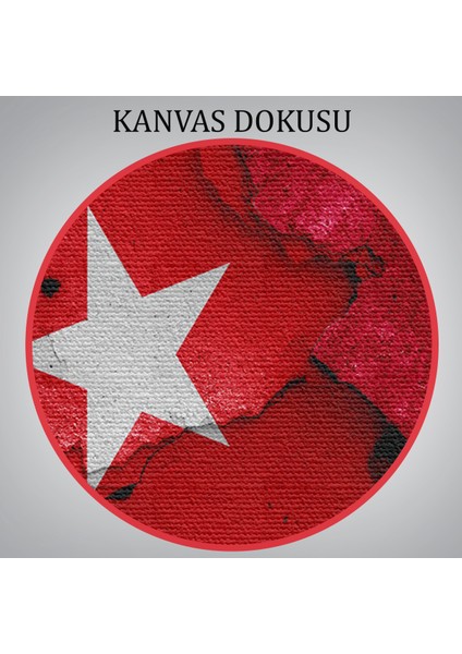 Türkiye Azerbaycan Bayrak Desenli Dekoratif Kanvas TABLO-6516