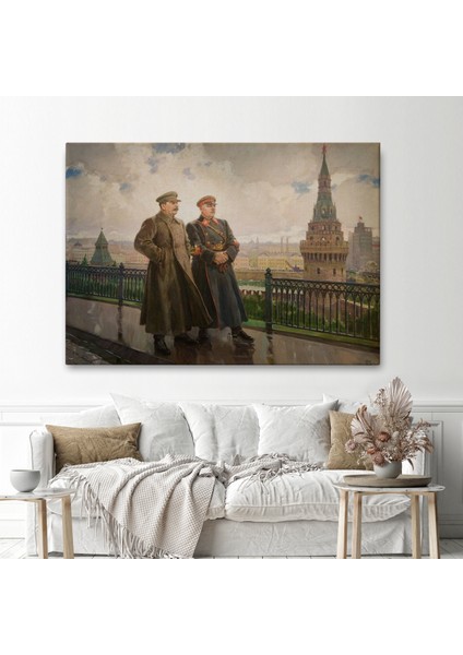Kremlin'de Stalin ve Voroshilov Tablosu - Stalin And Voroshilov In The KREMLIN-6551