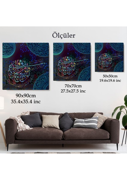 Yedi Gök Yer ve Bunların Içindekiler O'nu Tesbih Eder (Isra Süresi 44 Ayet) Yazılı Kanvas TABLO-3297