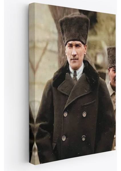 Atatürk Portre Tablosu Mustafa Kemal Atatürk Dikdörtgen Dekoratif Kanvas TABLO-FA-125