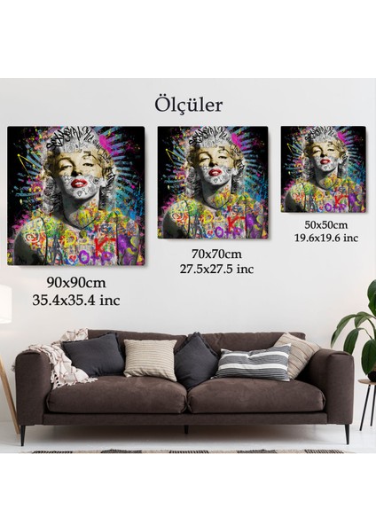 Marilyn Monroe Sokak Sanatı Kanvas Tablo Street Art GRAFFITI-5893