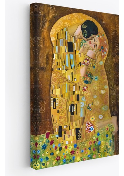 Gustav Klimt'in The Kiss Isimli Eseri Kanvas TABLO-5128