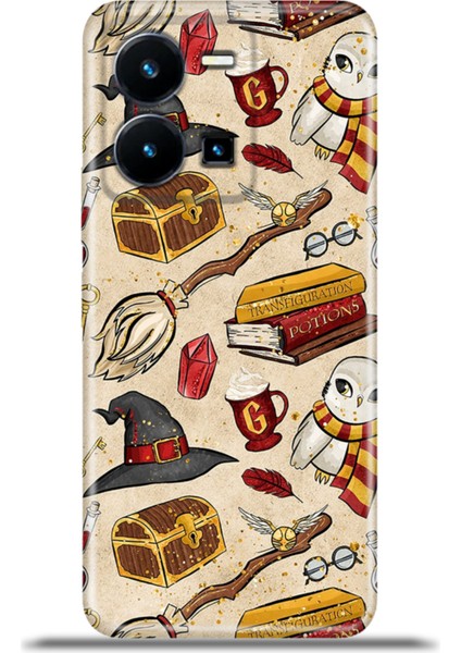Vivo Y35 Kılıf Esnek Silikon Kamera Koruma 4K Desenli Özel Tasarım - Gryffindor