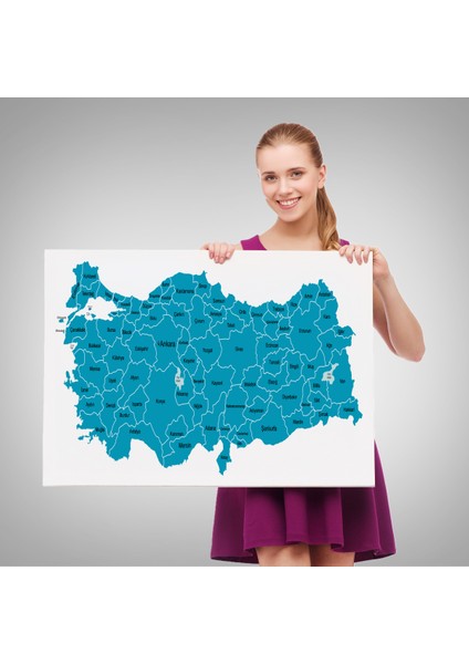 Türkiye Haritası Kanvas Tablo Eğitici ve Öretici Dekoratif Tablo Tablo 3115 fırsatları