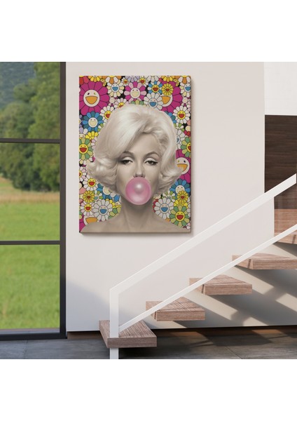 Marilyn Monroe Pembe Balon Duvar TABLOSU-6217