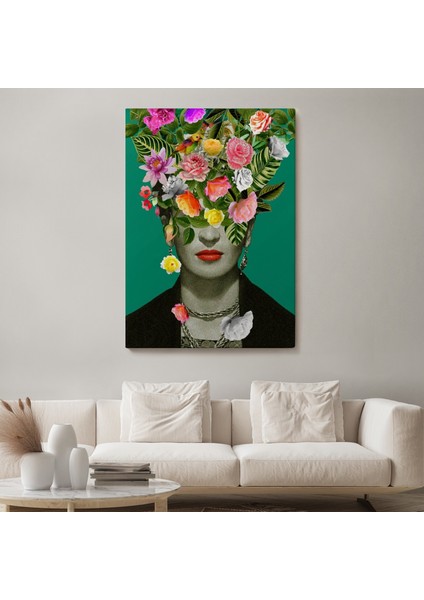 Çiçek Başlı Ünlü Ressam Portresi Kanvas TABLO-5131 fiyatları