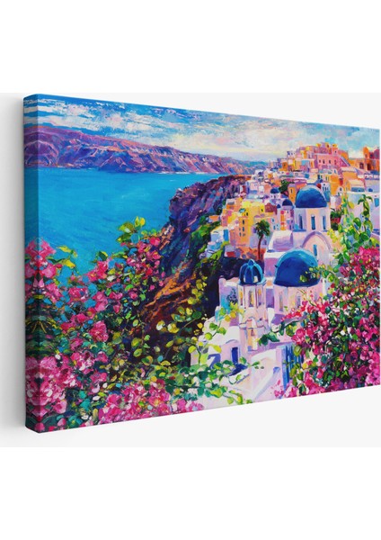 Santorini Yunanistan Güzel Bir Kızın Kavramsal Soyut RESMI-3754