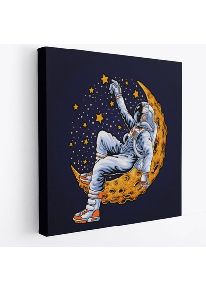 Ayda Dinlenen Astronot Kanvas TABLO-5099