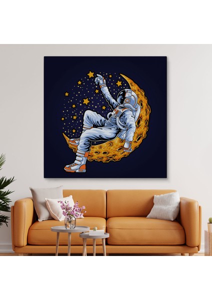 Ayda Dinlenen Astronot Kanvas TABLO-5099