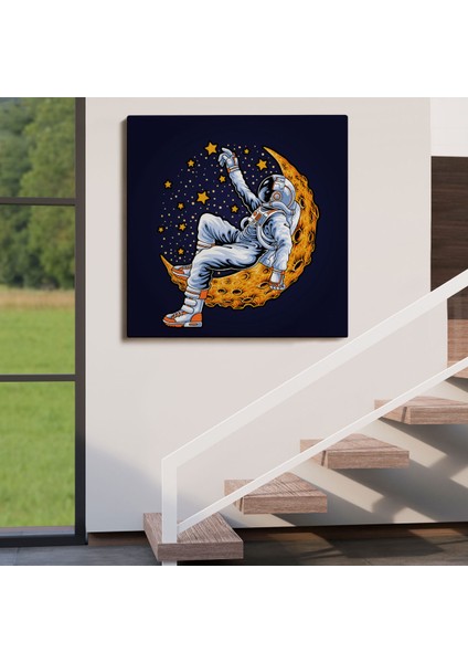 Ayda Dinlenen Astronot Kanvas TABLO-5099