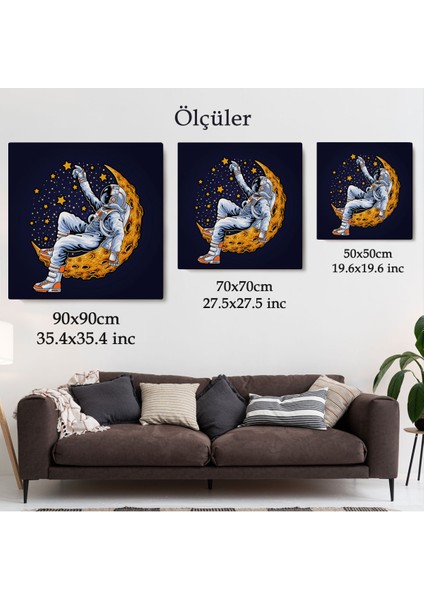 Ayda Dinlenen Astronot Kanvas TABLO-5099