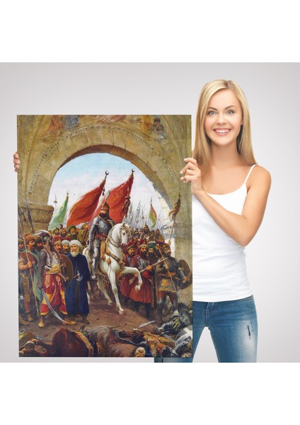 Fausto Zonaro Fatih Sultan Mehmet Istanbul'a Girerken Kanvas TABLO-5298