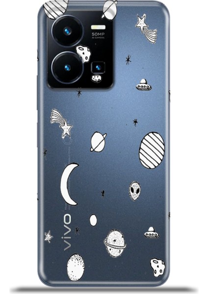 Vivo Y35 Kılıf Esnek Silikon Kamera Koruma 4K Desenli Özel Tasarım - Aerospace