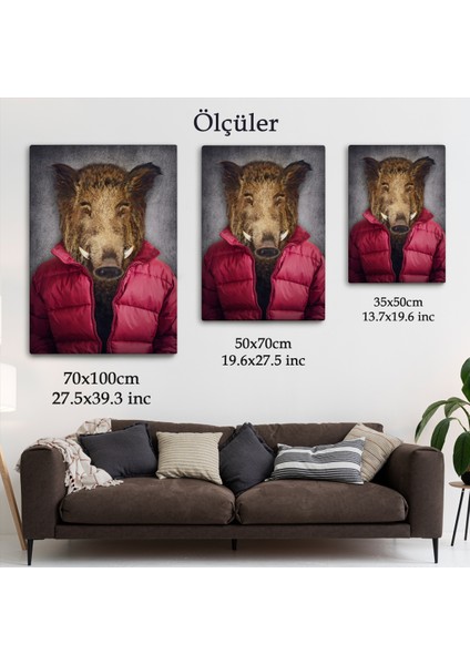 Domuz Kafalı Insan Kanvas TABLO-4987 indirimleri