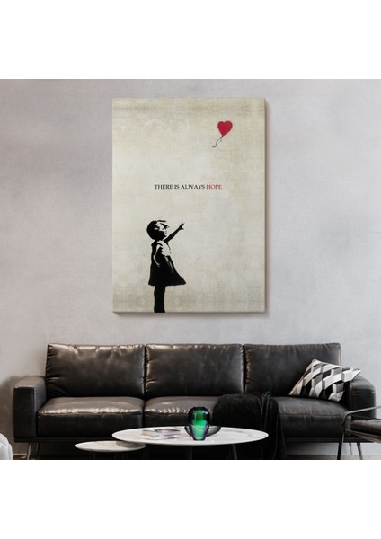 Banksy Kırmızı Balonlu Kız Dekoratif Modern Kanvas TABLO-4962