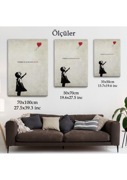 Banksy Kırmızı Balonlu Kız Dekoratif Modern Kanvas TABLO-4962