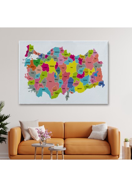 Türkiye Haritası Kanvas Tablo Eğitici ve Öretici Dekoratif Tablo Tablo 3108 fiyatları