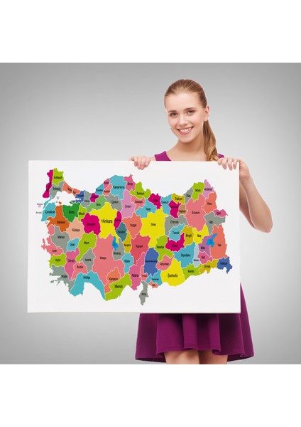Türkiye Haritası Kanvas Tablo Eğitici ve Öretici Dekoratif Tablo Tablo 3108 fırsatları