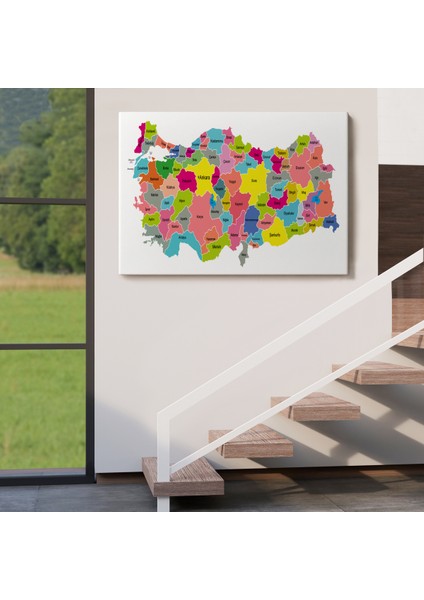 Türkiye Haritası Kanvas Tablo Eğitici ve Öretici Dekoratif Tablo Tablo 3108 indirimleri