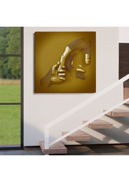 3D Efekt Altın Insan Kanvas Tablo, Altın Duvar Dekoru, Altın Gold EFEKT-5365 fırsatları