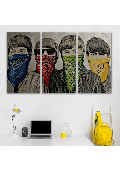 Bansky'nin Bandanalı Beatles Çocuklar Isimli Çalışması Kanvas TABLO-5011