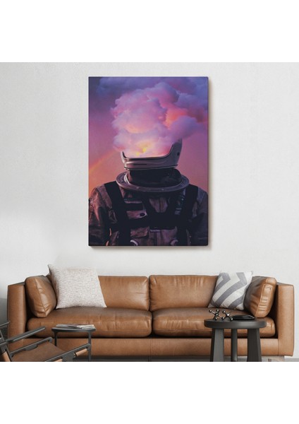 Beyni Yakılan Astronot Kanvas Tablo, Gerçeküstü Pop Art Kanvas TABLO-5214