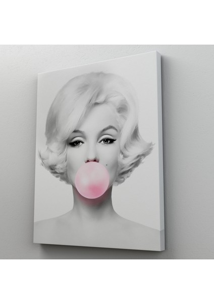 Marilyn Monroe Pembe Kabarcık Sakızlı Dekoratif Kanvas TABLO-5108-3