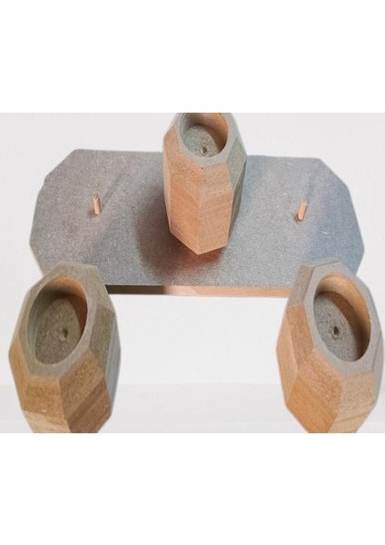 Hobi Adn Dekoratif Sekizgen Mumluk Ahşap Mdf Ham Cnc Kesim Model El Yapım