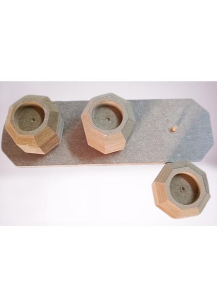 Hobi Adn Dekoratif Sekizgen Mumluk Ahşap Mdf Ham Cnc Kesim Model El Yapım